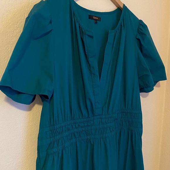 Quince Organic Cotton Tiered Maxi Dress Garden Green Large - Picture 10 of 15